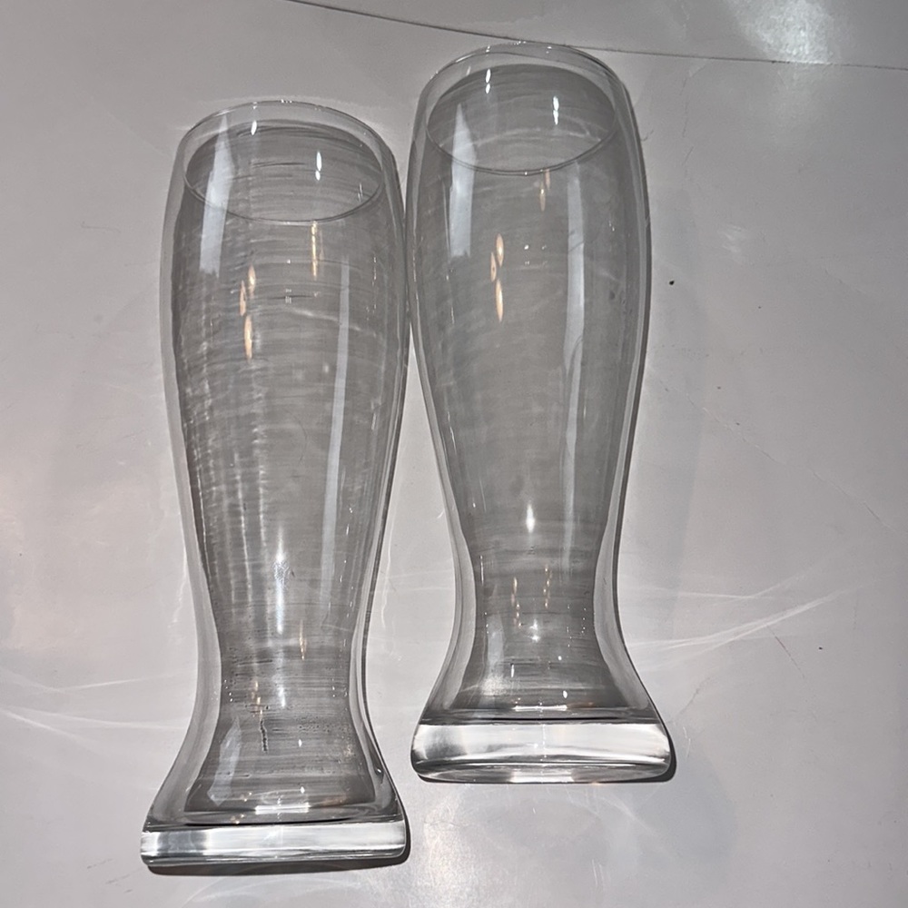 Set of 2 Oversized Pilsner Beer glasses 55 oz football party display weekends